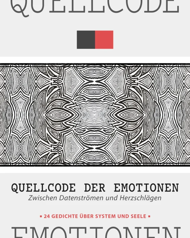 Quellcode der Emotionen – Zwischen Datenströmen und Herzschlägen entstand eine Sammlung aus 24 Gedichten. Geschrieben während meiner Zeit in der Eifelklink – inmitten von Heilung, Reflexion und digitaler Metapher.

Jedes Gedicht ist ein Prozess im System des Lebens, jeder Vers eine Neustrukturierung und jede Zeile ein Debug der Seele. Sie erzählen vom Absturz, der Wiederherstellung und der Suche nach dem inneren Gleichgewicht. Der Zyklus vereint die scheinbaren Gegensätze von System und Seele und fordert dazu auf, den eigenen, einzigartigen Takt neu zu programmieren.

Jetzt ist der komplette Zyklus online: 🔗 kratz3r.de/lyrik

#QuellcodeDerEmotionen #emotionalhealing #Eifelklink2025 #Lyrik #Kunst #Selbstheilung #MixedMedia #DigitalArt #Poetry #HealingThroughArt #Kratzer #Kratz3r